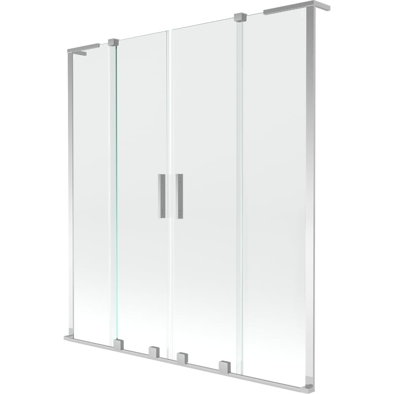 Mexen Velar L Duo paravent de baignoire à 2 volets coulissants 140 x 150 cm, transparent, chromé - 896-140-003-02-01