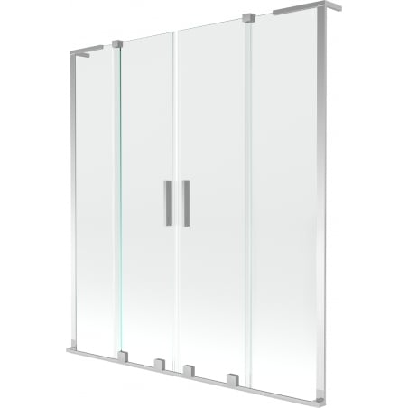 Mexen Velar L Duo paravent de baignoire à 2 volets coulissants 140 x 150 cm, transparent, chromé - 896-140-003-02-01