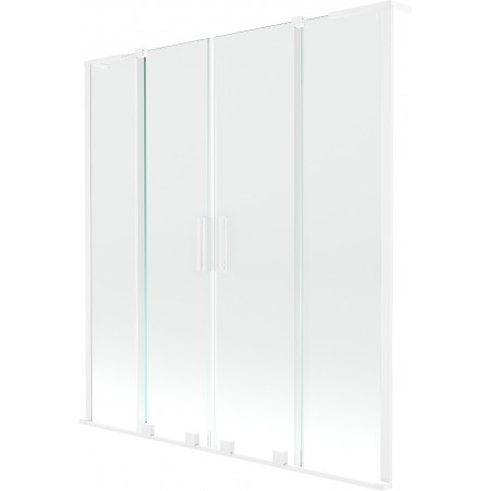 Mexen Velar L Duo écran de baignoire à 2 volets coulissants 140 x 150 cm, transparent, blanc - 896-140-003-02-20
