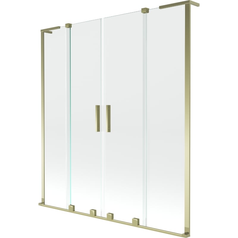 Mexen Velar L Duo paroi de baignoire à 2 portes coulissantes 140 x 150 cm, transparent, doré - 896-140-003-02-50