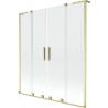 Mexen Velar L Duo paroi de baignoire à deux panneaux coulissants 140 x 150 cm, transparent, or brossé - 896-140-003-02-55