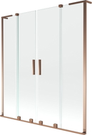 Mexen Velar L Duo paroi de baignoire 2 volets coulissants 140 x 150 cm, transparent, or rose - 896-140-003-02-60