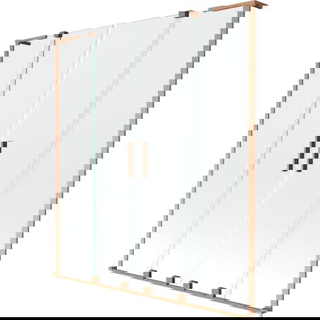 Mexen Velar L Duo pare-douche à 2 volets coulissant 140 x 150 cm, transparent, cuivre brossé - 896-140-003-02-65