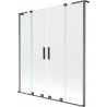 Mexen Velar L Duo paroi de baignoire à 2 volets coulissants 140 x 150 cm, transparent, gris canon brossé - 896-140-003-02-66