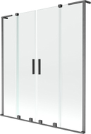 Mexen Velar L Duo paroi de baignoire à 2 volets coulissants 140 x 150 cm, transparent, gris canon brossé - 896-140-003-02-66