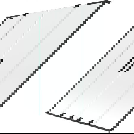 Mexen Velar L Duo écran de baignoire 2 volets coulissants 140 x 150 cm, transparent, noir - 896-140-003-02-70