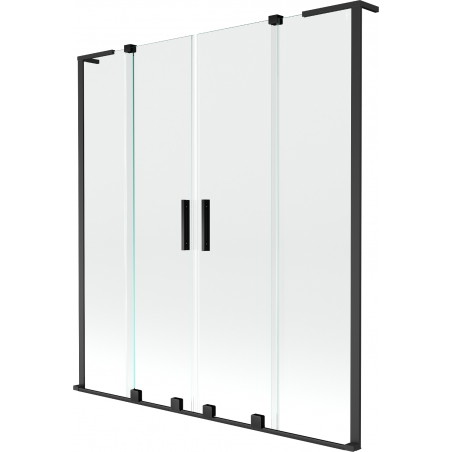 Mexen Velar L Paroi de douche Duo à 2 panneaux coulissants 140 x 150 cm, transparent, noir - 896-140-003-02-70