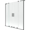 Mexen Velar L Duo paroi de baignoire coulissante à 2 vantaux 140 x 150 cm, transparente, métal canon - 896-140-003-02-95