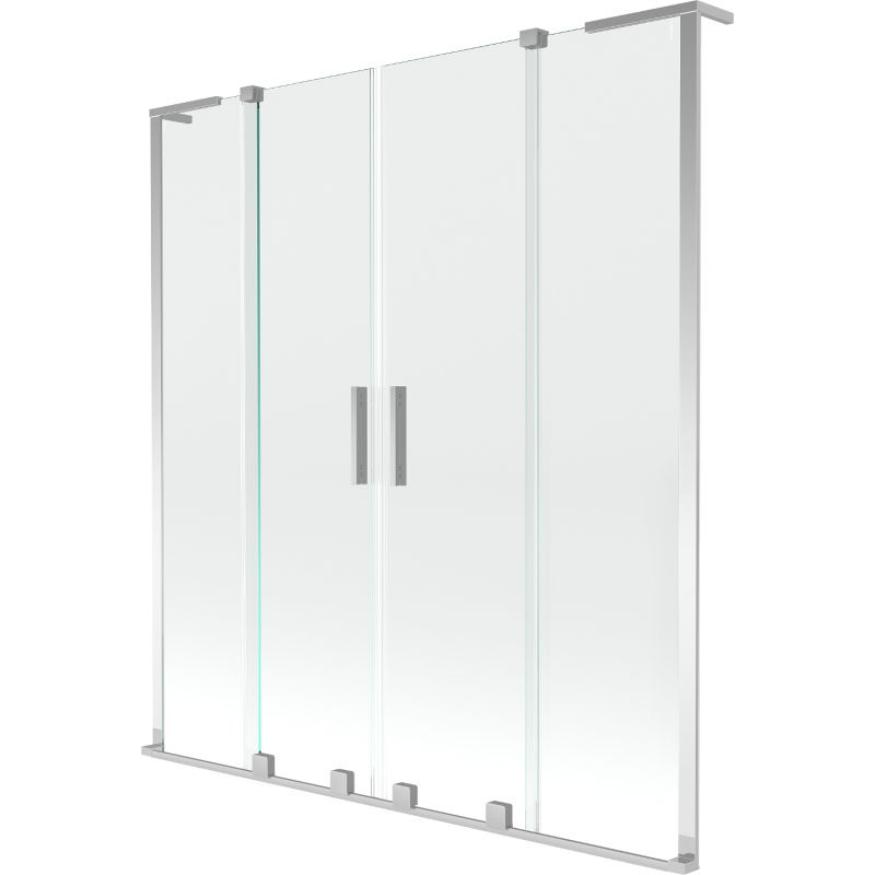Mexen Velar L Duo écran de baignoire coulissant à 2 vantaux 160 x 150 cm, transparent, chrome - 896-160-003-02-01