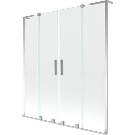 Mexen Velar L Duo paroi de baignoire coulissante à 2 volets 160 x 150 cm, transparent, chrome - 896-160-003-02-01