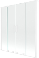 Mexen Velar L Duo écran de baignoire coulissant à 2 volets 160 x 150 cm, transparent, blanc - 896-160-003-02-20
