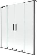 Mexen Velar L Paroi de douche Duo 2 volets coulissants 160 x 150 cm, transparent, gris canon brossé - 896-160-003-02-66