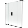 Mexen Velar L Duo paroi de baignoire 2 pans coulissants 160 x 150 cm, transparent, noir - 896-160-003-02-70
