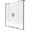 Mexen Velar L Duo paroi de baignoire à 2 volets coulissants 160 x 150 cm, transparent, gun metal - 896-160-003-02-95