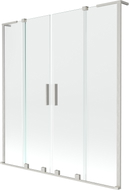 Mexen Velar L Duo paroi de douche 2 battants coulissants 160 x 150 cm, transparent, nickel brossé - 896-160-003-02-97