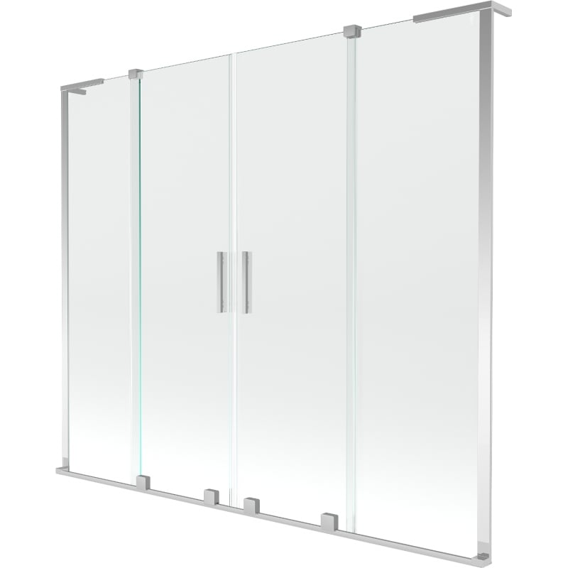 Mexen Velar L Duo paroi de baignoire à 2 panneaux coulissants 170 x 150 cm, transparent, chrome - 896-170-003-02-01