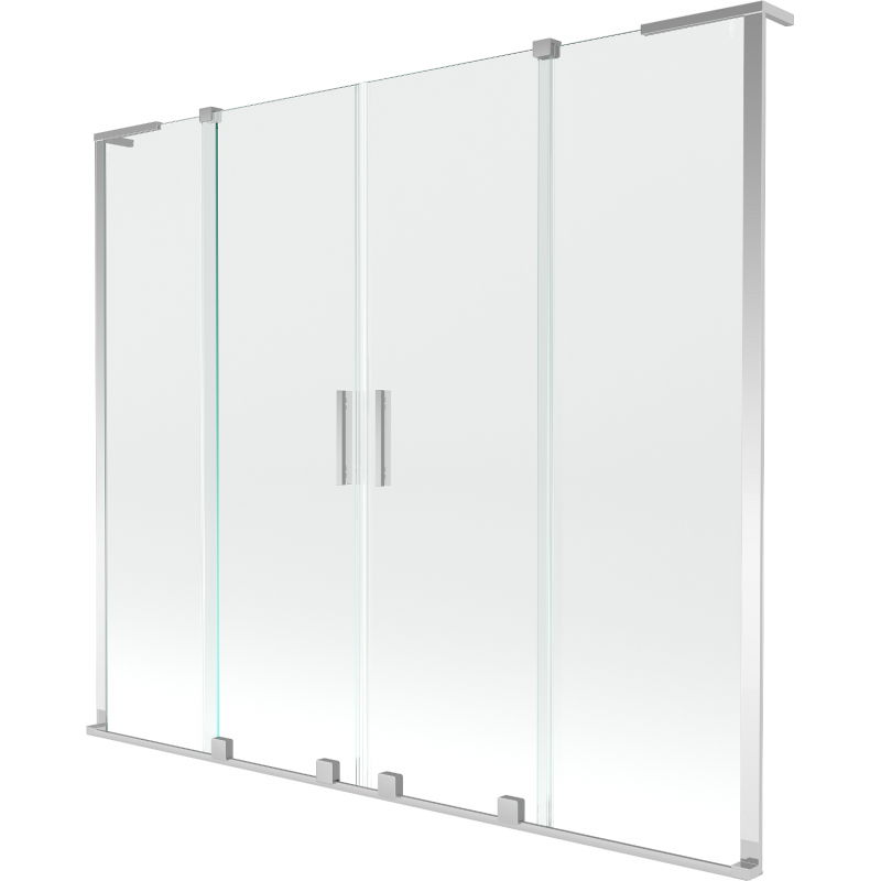 Paroi de baignoire Mexen Velar L Duo 2 volets coulissants 170 x 150 cm, transparent, chrome - 896-170-003-02-01
