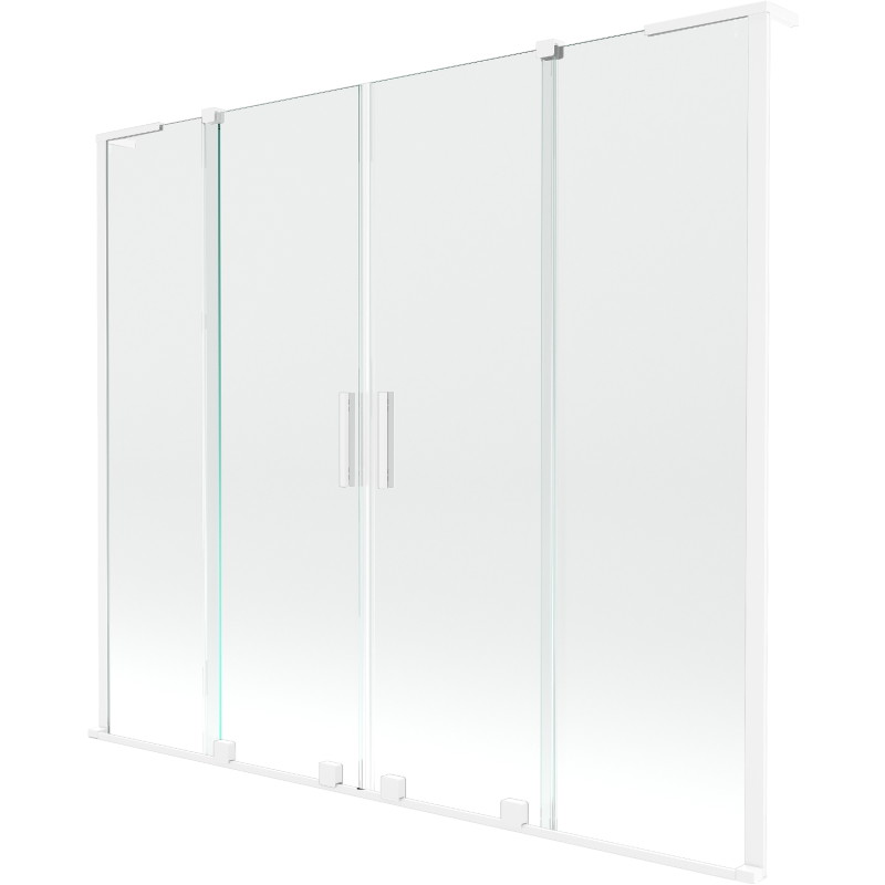 Mexen Velar L Duo paroi de baignoire à deux volets coulissants 170 x 150 cm, transparent, blanc - 896-170-003-02-20