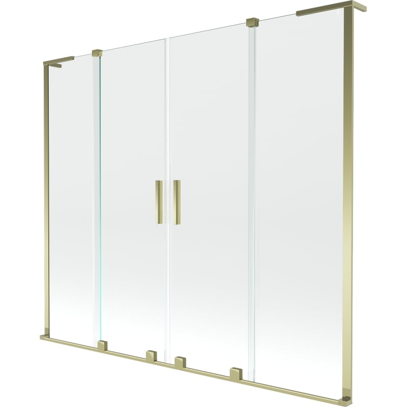 Mexen Velar L Duo paroi de baignoire à 2 volets coulissants 170 x 150 cm, transparent, doré - 896-170-003-02-50