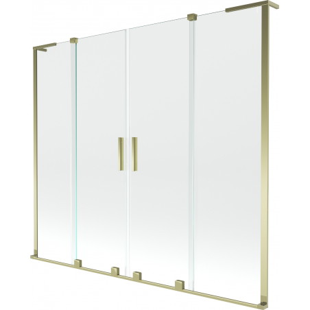 Mexen Velar L Duo paroi de baignoire à 2 volets coulissants 170 x 150 cm, transparent, doré - 896-170-003-02-50