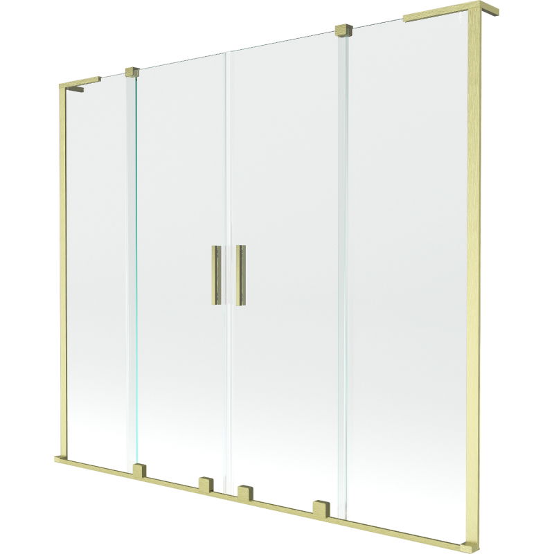 Mexen Velar L Duo paroi de baignoire à 2 volets coulissants 170 x 150 cm, transparent, or brossé - 896-170-003-02-55