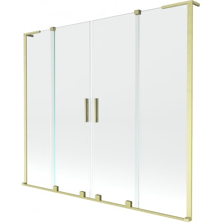 Mexen Velar L Duo pare-douche double écran coulissant 170 x 150 cm, transparent, or brossé - 896-170-003-02-55
