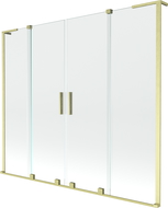 Mexen Velar L Duo paroi de baignoire à 2 volets coulissants 170 x 150 cm, transparent, or brossé - 896-170-003-02-55