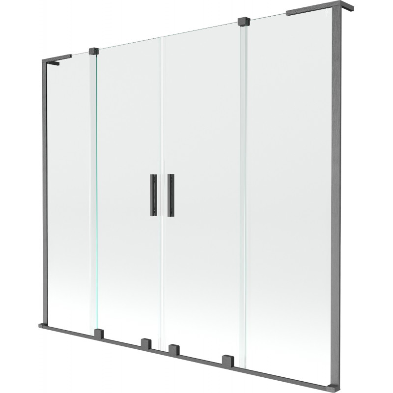 Mexen Velar L Duo pare-douche à 2 panneaux coulissants 170 x 150 cm, transparent, gris fusil brossé - 896-170-003-02-66
