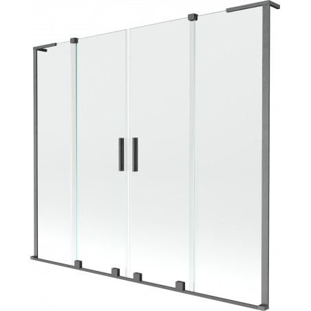 Mexen Velar L Duo pare-douche à 2 panneaux coulissants 170 x 150 cm, transparent, gris fusil brossé - 896-170-003-02-66