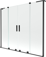 Mexen Velar L Duo pare-douche de baignoire coulissant à 2 vantaux 170 x 150 cm, transparent, noir - 896-170-003-02-70