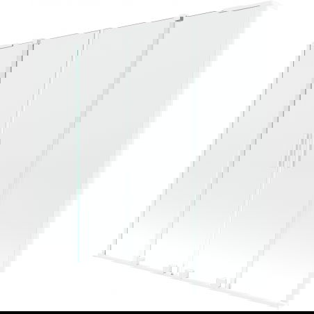 Mexen Velar L Duo pare-baignoire 2 volets coulissants 200 x 150 cm, transparent, blanc - 896-200-003-02-20