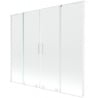 Mexen Velar L Duo paroi de baignoire 2 volets coulissants 200 x 150 cm, transparent, blanc - 896-200-003-02-20