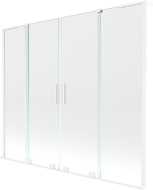 Mexen Velar L Duo paroi de baignoire 2 volets coulissants 200 x 150 cm, transparent, blanc - 896-200-003-02-20