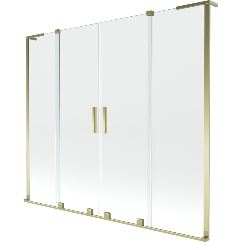 Mexen Velar L Duo paroi de baignoire à 2 vantaux coulissants 200 x 150 cm, transparent, doré - 896-200-003-02-50
