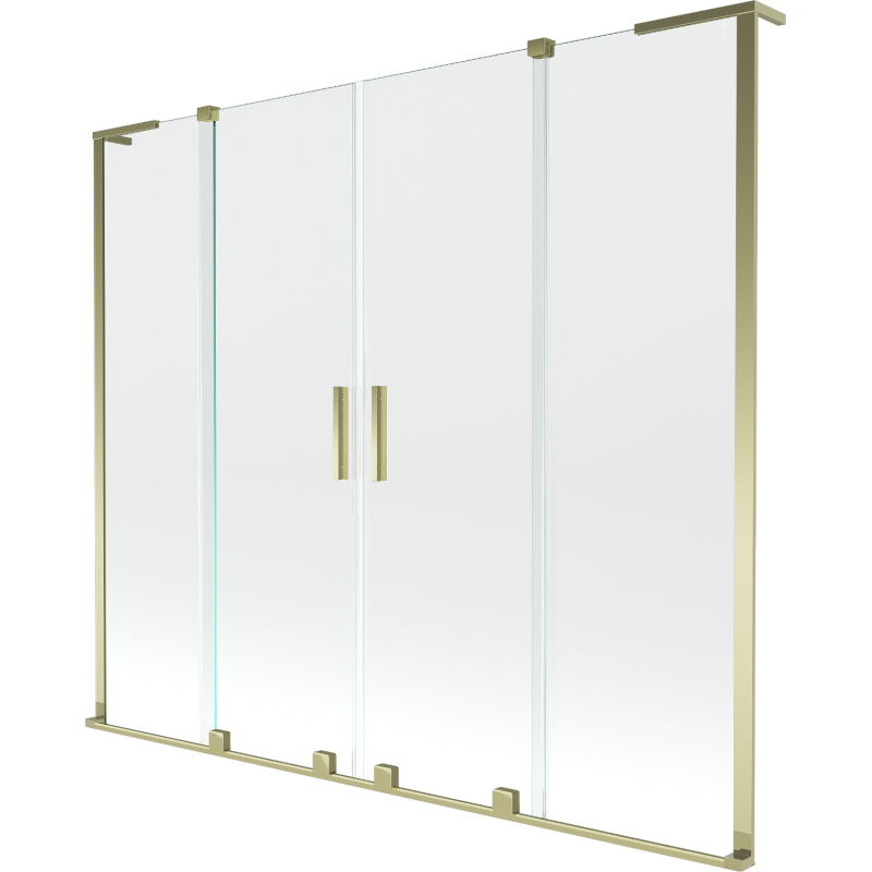 Paroi de baignoire à double volet Mexen Velar L Duo 200 x 150 cm, transparent, doré - 896-200-003-02-50