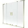 Mexen Velar L Duo paroi de baignoire à 2 vantaux coulissants 200 x 150 cm, transparent, doré - 896-200-003-02-50