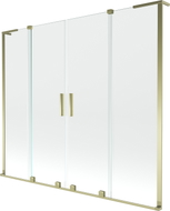 Mexen Velar L Duo paroi de baignoire à 2 vantaux coulissants 200 x 150 cm, transparent, doré - 896-200-003-02-50