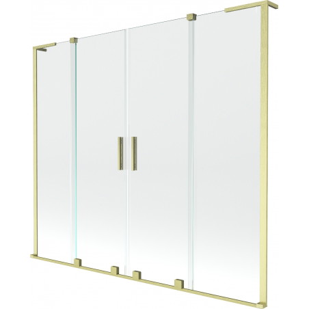 Mexen Velar L Duo paroi de baignoire à 2 battants coulissants 200 x 150 cm, transparent, doré brossé - 896-200-003-02-55