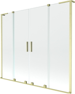 Mexen Velar L Duo paroi de baignoire à 2 battants coulissants 200 x 150 cm, transparent, doré brossé - 896-200-003-02-55