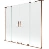 Mexen Velar L Duo pare-douche de baignoire à 2 volets coulissants 200 x 150 cm, transparent, or rose - 896-200-003-02-60