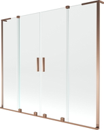 Mexen Velar L Duo paroi de baignoire coulissante à 2 panneaux 200 x 150 cm, transparent, or rose - 896-200-003-02-60