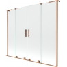 Mexen Velar L Duo pare-douche de bain coulissant à 2 panneaux 200 x 150 cm, transparent, cuivre brossé - 896-200-003-02-65