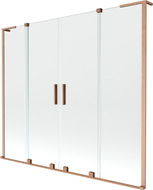 Mexen Velar L Duo pare-douche de bain coulissant à 2 panneaux 200 x 150 cm, transparent, cuivre brossé - 896-200-003-02-65