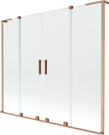 Mexen Velar L Duo paroi de baignoire 2 volets coulissants 200 x 150 cm, transparent, cuivre brossé - 896-200-003-02-65