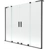 Mexen Velar L Duo paravent de baignoire coulissant à 2 panneaux 200 x 150 cm, transparent, noir - 896-200-003-02-70