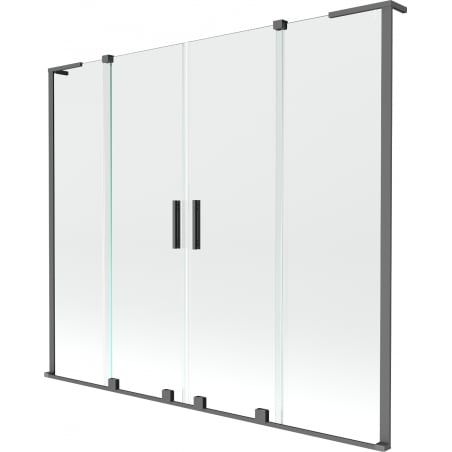 Mexen Velar L Paroi de baignoire Duo 2 volets coulissants 200 x 150 cm, transparent, gun metal - 896-200-003-02-95