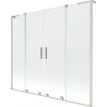 Mexen Velar L Duo paroi de baignoire à 2 panneaux coulissants 200 x 150 cm, transparent, nickel brossé - 896-200-003-02-97