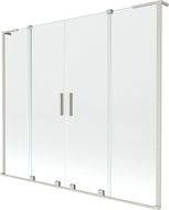 Mexen Velar L Duo paroi de baignoire à 2 panneaux coulissants 200 x 150 cm, transparent, nickel brossé - 896-200-003-02-97