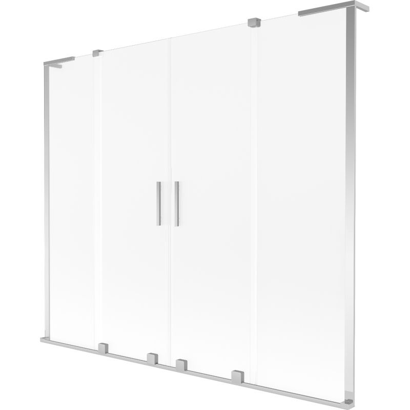 Mexen Velar L Duo paravent de baignoire à 2 panneaux coulissants 200 x 150 cm, givré, chrome - 896-200-003-32-01