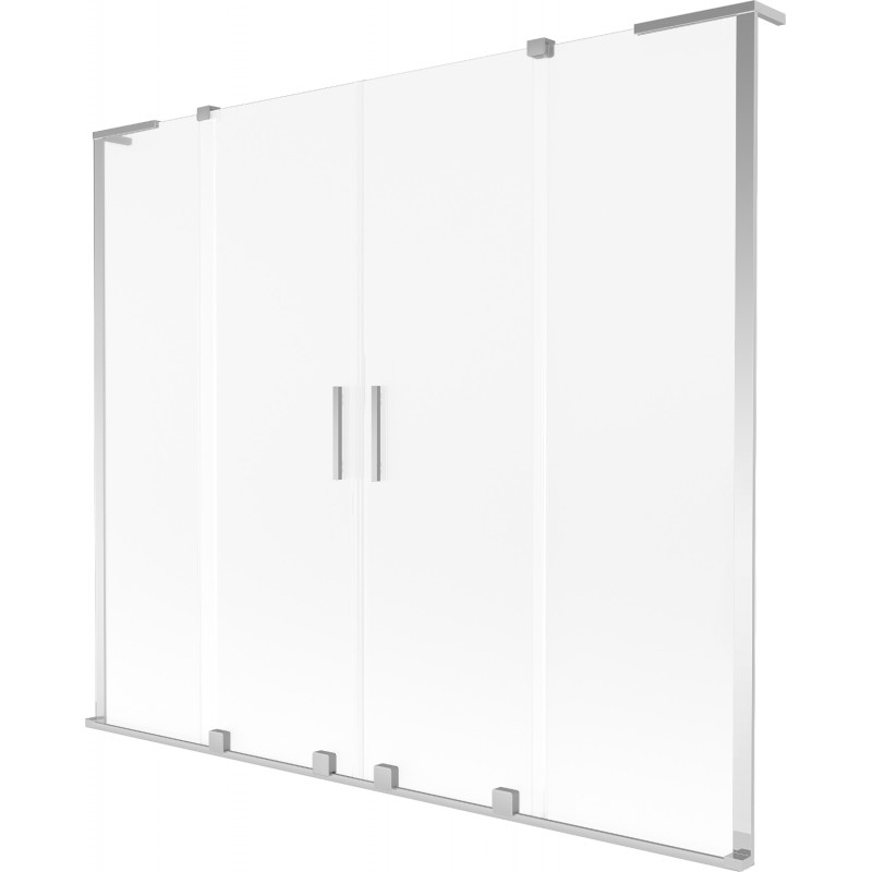 Mexen Velar L Duo paravent de baignoire coulissant à 2 panneaux 200 x 150 cm, givre, chrome - 896-200-003-32-01